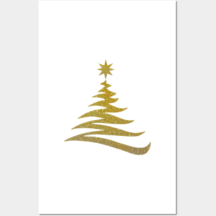 Gold Christmas Tree Posters and Art